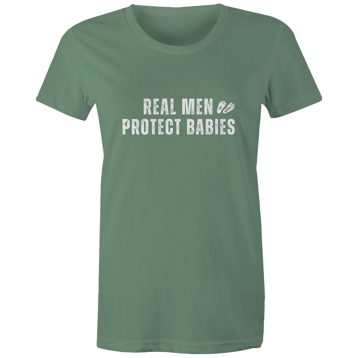 Ladies Real Men Protect Babies Tee