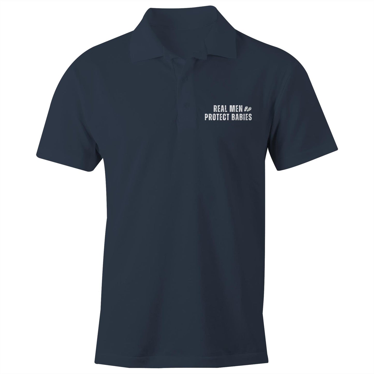 Mens Polo Shirt Real Men Protect Babies