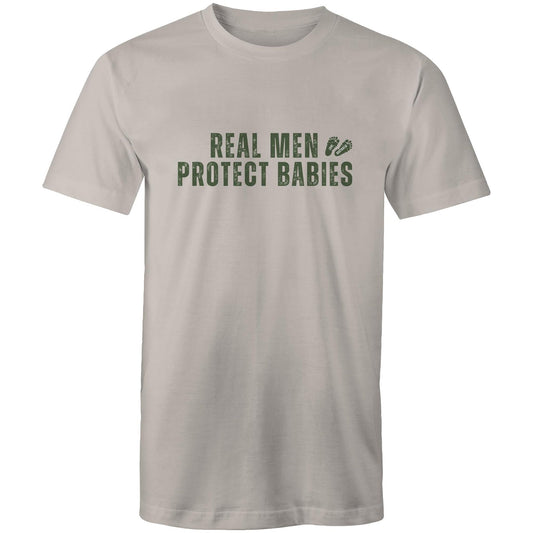 Mens T-Shirt Real Men Protect Babies