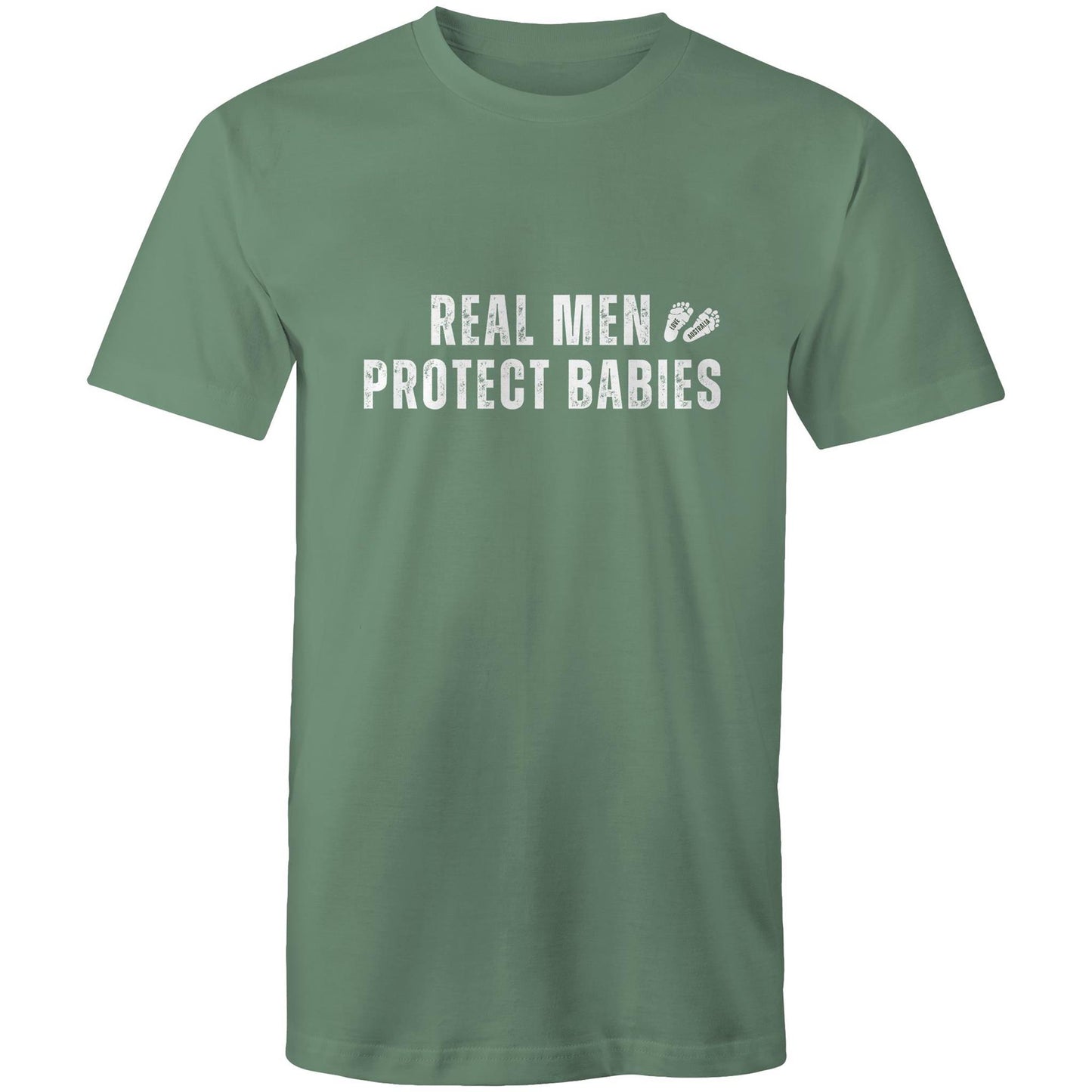 Mens T-Shirt Real Men Protect Babies