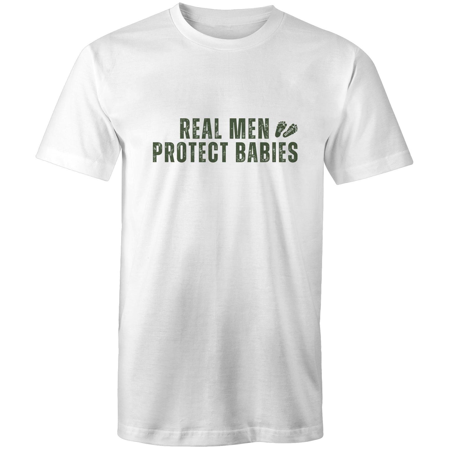 Mens T-Shirt Real Men Protect Babies