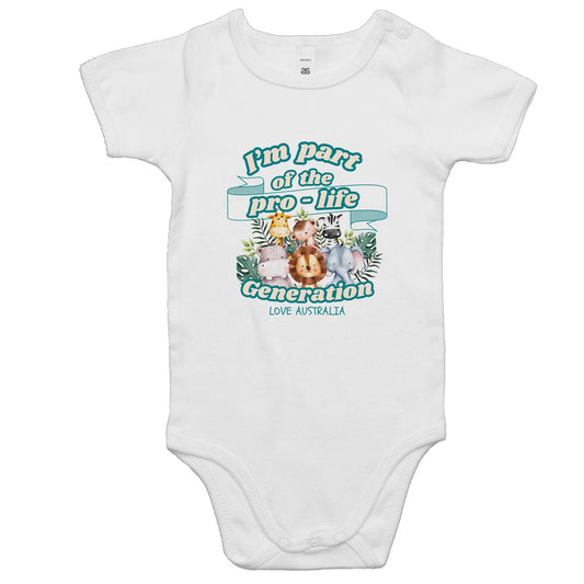 Boy Baby Onesie I'm Part of the Pro - Life Generation